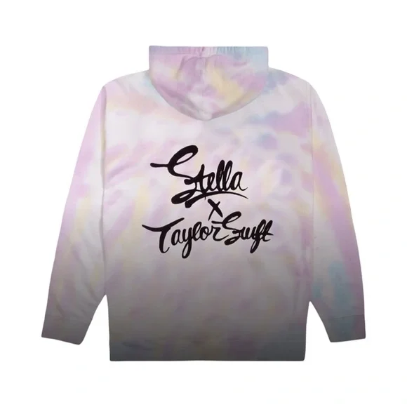 Stella x Taylor Swift tie dye embroidered lyric hoodie Size Medium